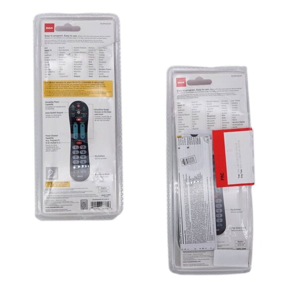 RCA Universal Remote Control, Set of 2, Big Buttons (Opened Box) - Picture 2 of 2